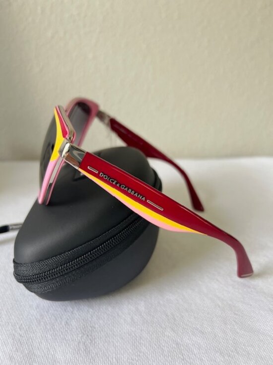 Dolce & Gabbana Sunglasses Pink Red&Yellow Logo Silver Retro Vintage Style main image 10